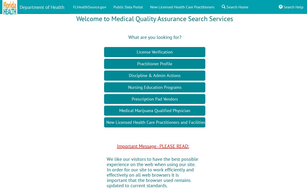 Hollywood residents directory Florida health license search
