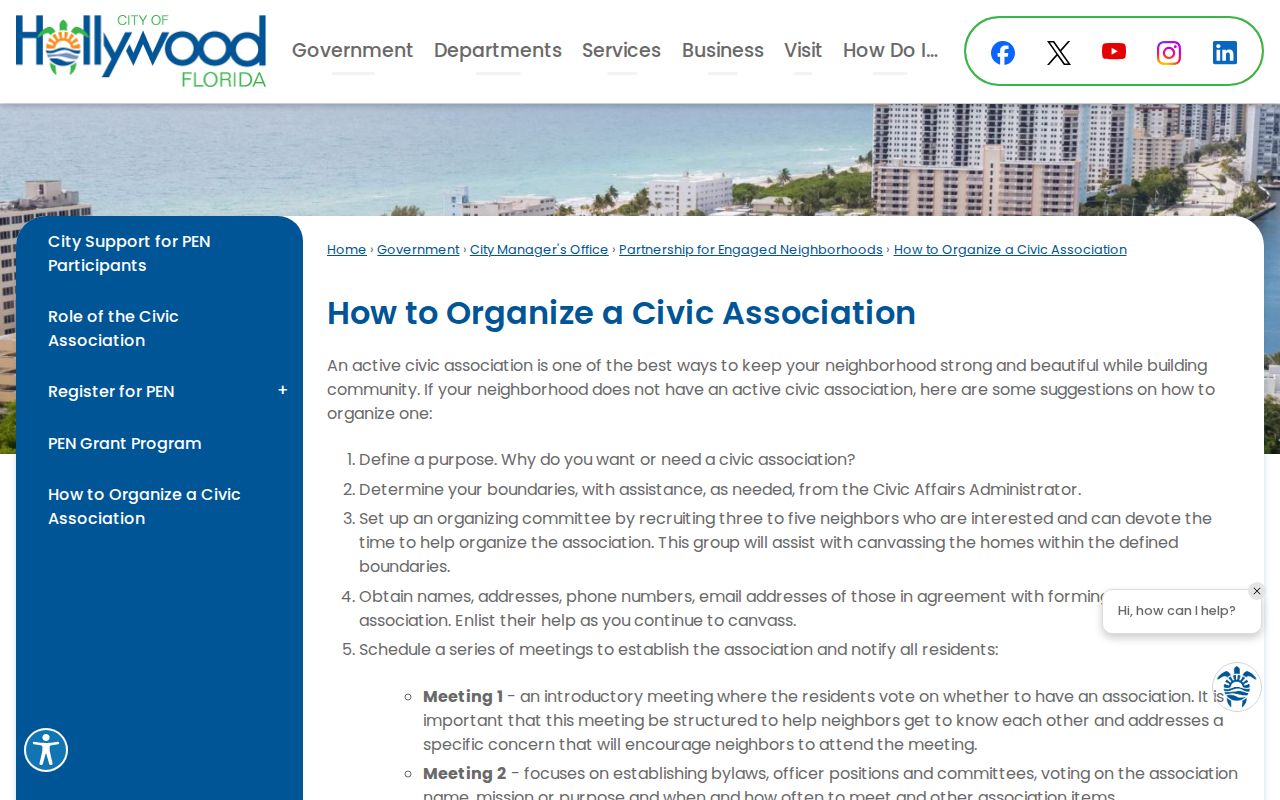 Hollywood neighbors Hollywood guidance for neighbors organizing a civic association