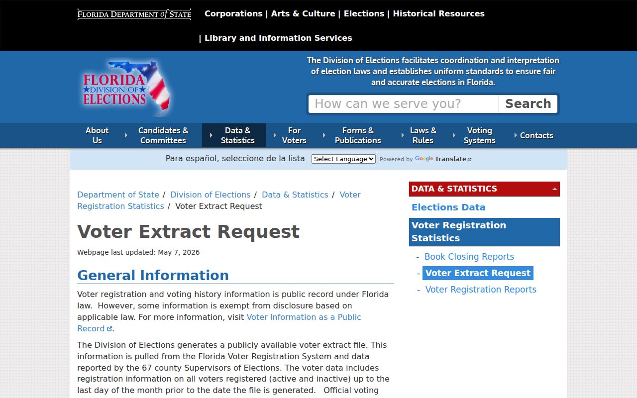 Hollywood neighbors Florida voter extract request rules relevant to Hollywood block research
